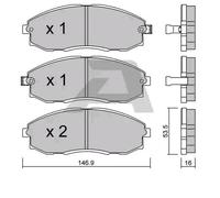 AISIN BPHY-1902 Kit pastiglie freni