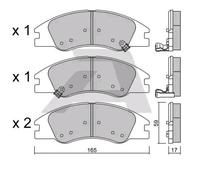 AISIN BPKI-1902 Kit pastiglie freni