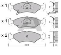 AISIN BPKI-1904 Kit pastiglie freni