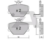 AISIN BPMB-1001 Kit pastiglie freni per SMART FORTWO Coupe (451) ROADSTER (452)