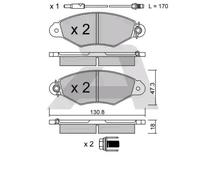 AISIN BPRE-1007 Kit pastiglie freni
