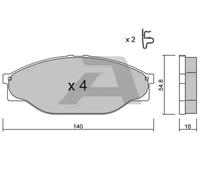 AISIN BPTO-1913 Kit pastiglie freni