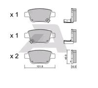 AISIN BPTO-2002 Kit pastiglie freni