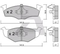 AISIN BPVW-1018 Kit pastiglie freni