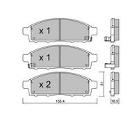 AISIN Kit pastiglie freni Anteriore per FIAT Fullback Pickup (502, 503)