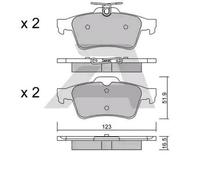 AISIN Kit pastiglie freni Posteriore per OPEL Vectra C CC (Z02) Signum CC (Z03)