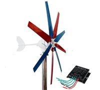 AISINILALAO 48v,Kit Completo di Alimentazione da 12000W, generatore a turbina Verticale a 8 Pale con Sistema off-Grid e Controller MPPT per Sistema Ibrido Eolico-Solare