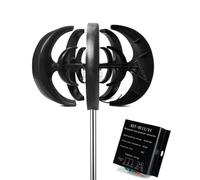 AISINILALAO 48V,Turbina eolica Orizzontale per Barche 12V-220V, generatore di Turbine eoliche Verticali a Basso Rumore da 12000 W Adatto per patii e Giardini (Nero)