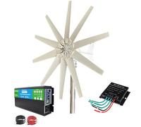 AISINILALAO Basso Rumore 19000W Turbina Eolica Controller MPPT Piccola Turbina Eolica per Uso Domestico/Fabbricabile 12V/24V/48V (Bassa velocità di Avvio),24v
