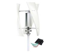 AISINILALAO Generatore Eolico Verticale 3000W Senza Rumore AC 12V 24V 48V 220V Generatore Eolico Verticale a 3 Pale con Controller per Sistema Ibrido Solare Eolico (Bianco),24v