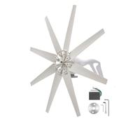 AISINILALAO Kit di generatore di turbina a Vento 800W 12V 24V 8 Blade, Kit Generatore di Vento con Controller di Carica, generatore di energia eolica Adatto per Esterno/Villaggio (Bianco),24V