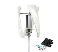 AISINILALAO Kit Generatore Eolico Verticale 14000W 12V 24V 48V | Struttura bianca a 3 lame, compatibile con 12V 24V 48V, prestazioni di avvio con vento debole