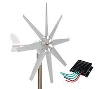 AISINILALAO Turbina eolica Verticale Piccola Senza Rumore da 20000 W, turbina eolica Verticale Domestica 12V 24V 48V 220V trifase 8 Pale con Controller (Bianco),12v