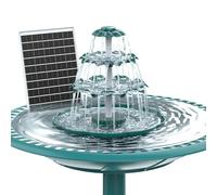 AISITIN Fontana fai da te, set di abbeveratoio per uccelli con fontana solare da 6,5 W, a 3 livelli per esterni, vasca per uccelli e fontana solare fai da te, rimovibile e adatta per giardino, gioco