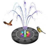 AISITIN Fontana solare a LED da 3 W, per esterni, con diversi effetti di spruzzo, fontana solare per giardino, stagno