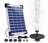 AISITIN Fontana Solare da Giardino 5,5W con Batteria Integrata da 1500mAh - Pompa ad Energia Solare con Cavo da 5 Metri e 10 Ugelli per Laghetti, Stagni, Bagno degli Uccelli e Decorazioni per Giardino