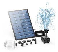 AISITIN Fontana Solare da Giardino Esterno 2,5W mit 1,2M Tubo dell'Acqua DIY Fontana Solare per Laghetto con 6 Ugelli Pompa Acqua Energia Solare per Bagno per Uccelli,Decorazione del Giardino(1pezzo)