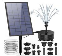 AISITIN Fontana Solare da Giardino Esterno 7,0W con Picchetti da terra - Pompa ad Energia Solare con Tubo Flessibile 1,5m e 19 Effetti Ugelli Fontana Solare per Laghetto/Stagni/Vasca Uccelli/Giardino