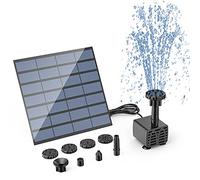 AISITIN Fontana Solare da Giardino Esterno Fai Da Te Fontana Solare per Laghetto con 6 Effetti Ugelli Pompa Acqua Energia Solare per Bagno per Uccelli,Stagno,Piscina,Decorazione del Giardino(1 pezzo)