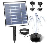 AISITIN Fontana Solare da Giardino Esterno in Vetro 1.5W, Fontana Solare per Laghetto con Cavo da 3m, Pompa Acqua ad Energia Solare con 4 Effetti Spray - per Piscine, Bagni Uccelli, Stagni e Giardino
