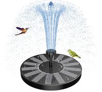 AISITIN Fontana Solare da Giardino Esterno, Pompa Solare per Fontana, da Esterno Kit Pompa per Fontana Solare con 6 Effetti Ugelli per Laghetto, Piscina, Vaso dei Pesci e Bagno per Uccelli