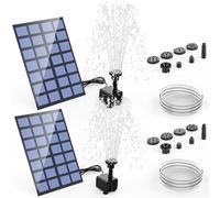 AISITIN Fontana solare per esterni, 2,5 W, fontana solare per esterni, con tubo dell'acqua da 1,2 m, pompa solare per laghetto con 6 effetti, pompa solare per giardino, bagno per uccelli, giochi