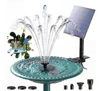 AISITIN Fontana solare per esterni con 6 effetti di spruzzo, fontana solare per esterni con clip, fontana solare da giardino da 2,5 W, fontana solare per giardino, abbeveratoio per uccelli, piscine