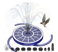 AISITIN Fontana Solare per Esterno 3,5 W con Pannello in Vetro Blu Scuro | Pompa Solare con Multipli Effetti di Spruzzo e Picchetti di Fissaggio per Bagno Uccelli, Laghetto e Giardino