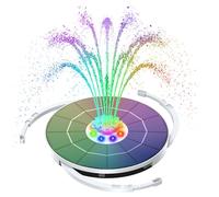 AISITIN Fontana solare per uccelli da 3,5 W, batteria integrata da 3000 mAh, pompa galleggiante a energia solare con 9 ugelli innovativi e 3 staffe per vasca per uccelli, giardino, fontana d'acqua e
