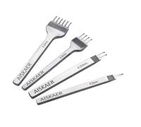 Aiskaer Leather Stitching Punch Set, Diamond Chisel Tools, 4mm White Steel 1/2/4/6 Prong for Leather Craft DIY