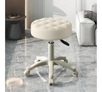Aislerbee Sgabello da toeletta a 360° | Cuscino morbido similpelle nera | Altezza regolabile 35-53cm | Spedizione diretta Francia| Ideale per ufficio/soggiorno/officina