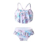Aislor Costumi da Bagno Bambina Unicorno Set di Bikini Spiaggia con Stampa Cavalli Arcobaleno Costume da Mare Ragazze Abiti Estate Piscina + Mutandine Bambine Swimwear Colorato 9-10 Anni