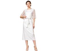 Aislor Donna Abito Cerimonia da Vestiti Eleganti Cocktail da Elegante Lungo | Con Cerniera Posteriore,Vestibilità Ampia,Manica 3/4,Damigella D’Onore,Banchetto,Cena,Cocktail,Celebrazione,Nozze Della Sposa