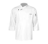 Aislor Giacca da Chef Manica Lunga Giacche da Cuoco Uomo Donne Cappotto Cucina Camicia da Cameriere Mensa Hotel Ristorante Ospitalità Work Shirts Bianca A L