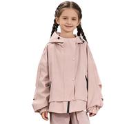 Aislor Giacca Per Trekking Per Bambina Top Bambina Cappotto Impermeabile Con Cappuccio Top Anni Estivi Trench Coat Giacca Anni Autunno Rumba Rosa 11-12 anni