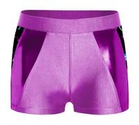 Aislor Pantaloncini Ginnastica Artistica Bambina con Paillettes Pantaloncini da Balletto Danza Shorts Opachi Leggins Corti Elasticizzati per Yoga Gym Fitness