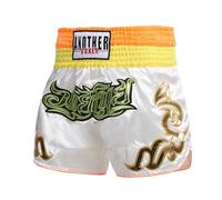 Aislor Pantaloncini Muay Thai Unisex Bambini Pantaloncini da Combattimento Kick Boxing Shorts Pantaloni Corti per MMA rappling Arti Marziali Competizione Bianco A 5-7 Anni