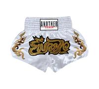 Aislor Pantaloncini Muay Thai Unisex Bambini Pantaloncini da Combattimento Kick Boxing Shorts Pantaloni Corti per MMA rappling Arti Marziali Competizione Bianco 8-12 Anni