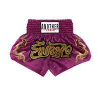 Aislor Pantaloncini Muay Thai Unisex Bambini Pantaloncini da Combattimento Kick Boxing Shorts Pantaloni Corti per MMA rappling Arti Marziali Competizione Viola 8-12 Anni