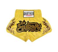 Aislor Pantaloncini Muay Thai Unisex Bambini Pantaloncini da Combattimento Kick Boxing Shorts Pantaloni Corti per MMA rappling Arti Marziali Competizione Giallo 8-12 Anni