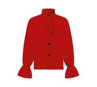 Aislor Top da Pirata Medievale Camicia Rinascimentale Steampunk Bambino Maniche Lunghe Viking Pirate Top Camicia Fantasia Gotico Rosso 9-10 Anni