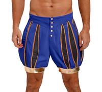 Aislor Uomini Adulti Abito del XVIII secolo Calzoncini da spettacolo Calze da danza Costume di principe e re maschile Alta vita Calzoni larghi Blue M