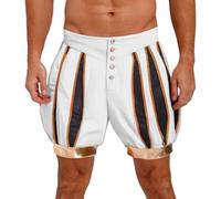Aislor Uomini Adulti Abito del XVIII secolo Calzoncini da spettacolo Calze da danza Costume di principe e re maschile Alta vita Calzoni larghi White 3XL