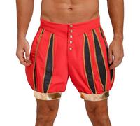 Aislor Uomini Adulti Abito del XVIII secolo Calzoncini da spettacolo Calze da danza Costume di principe e re maschile Alta vita Calzoni larghi Red L