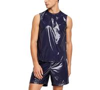 Aislor Uomo Set Abbigliamento Sportivo Due Pezzi Set Top Senza Maniche E Bermuda Jogging Completo Due Pezzi Top Olografico Appuntamento Blu navy S