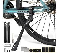 Aisny Cavalletto Bici 24-29 Pollici, Cavalletto Posteriore Universale in Alluminio Cavalletto Laterale Regolabile per MTB Mountain Bike City, con Attrezzo per Riparazione Pneumatici