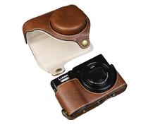 Aisnyho Custodia per fotocamera Panasonic Lumix DC-TZ99, custodia protettiva in pelle PU staccabile con tracolla regolabile, Caff, Custodia protettiva in poliuretano