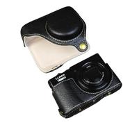 Aisnyho Custodia per fotocamera Panasonic Lumix DC-TZ99, custodia protettiva in pelle PU staccabile con tracolla regolabile, nera, custodia protettiva in PU