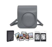 Aisnyho Mini 41 custodia per fotocamera Fujifilm Instax Mini 41, custodia protettiva in pelle PU con album fotografico/cornice magnetica per foto/mini adesivi con bordo pellicola, Grigio scuro