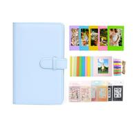 Aisnyho Set di accessori per pellicola istantanea per fotocamera Instax Mini LiPlay 12 11 9 8+ 8 evo 99 SE 40 90 70 50S 26 25 7S, inclusi album/adesivi film, mini cornici, cornice da appendere, Blu